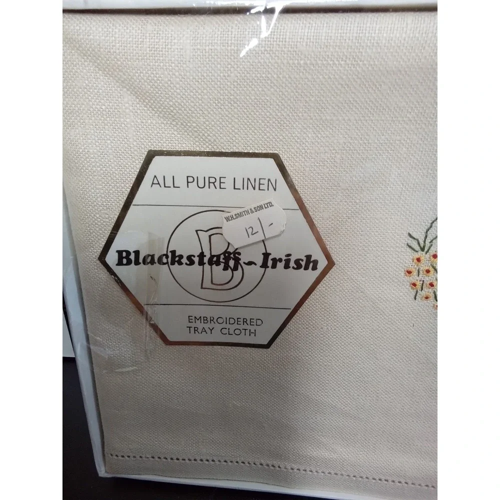 Blackstaff Irish Linen Embroidered Tray Cloth Vintage Floral M781 14x20‎ New